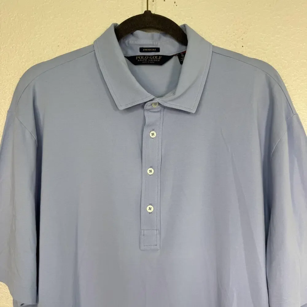 Polo Ralph Lauren Shirt Mens XL Stretch Lisle Light Blue Golf Performance Soft